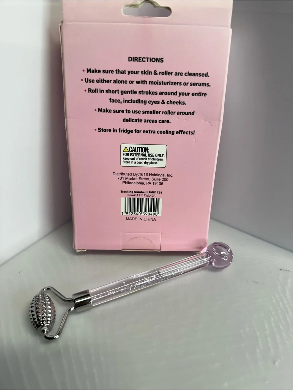 Dual-Ended Face Roller - Pink and Silver